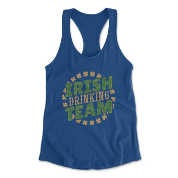 Irish Drinking Team Womens Racerback Tank in Royal color